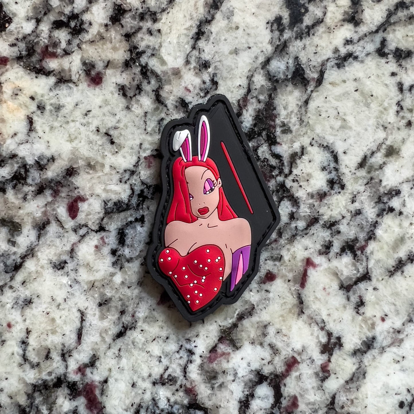 Sexy Woman with Bunny Ears - PVC Morale Patch | Hook & Loop Backing