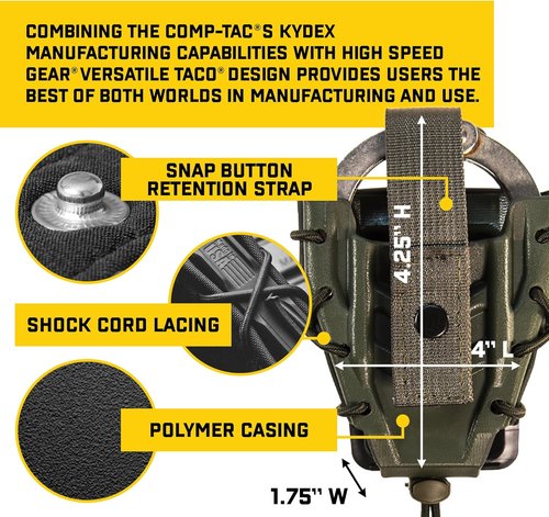 High Speed Gear - Slick Handcuff Taco MOLLE Pouch, Police Gear & Military Gear, MOLLE Handcuff Pouch