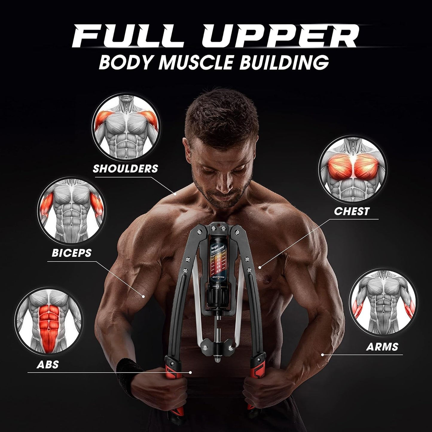 Yes4All Wrist and Forearm Blaster - Wrist Roller & Forearm Roller for Training, Workout - Wrist/Arm Blaster - Fit 1-inch Standard & 2-inch Olympic Weight Plates