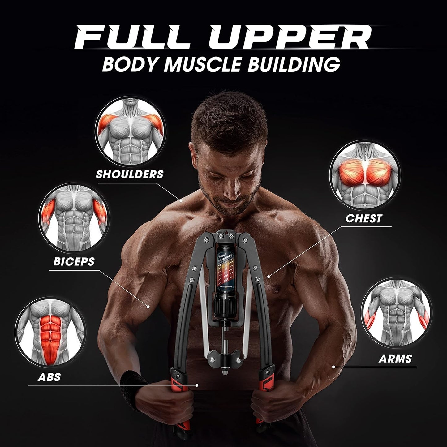 Yes4All Wrist and Forearm Blaster - Wrist Roller & Forearm Roller for Training, Workout - Wrist/Arm Blaster - Fit 1-inch Standard & 2-inch Olympic Weight Plates