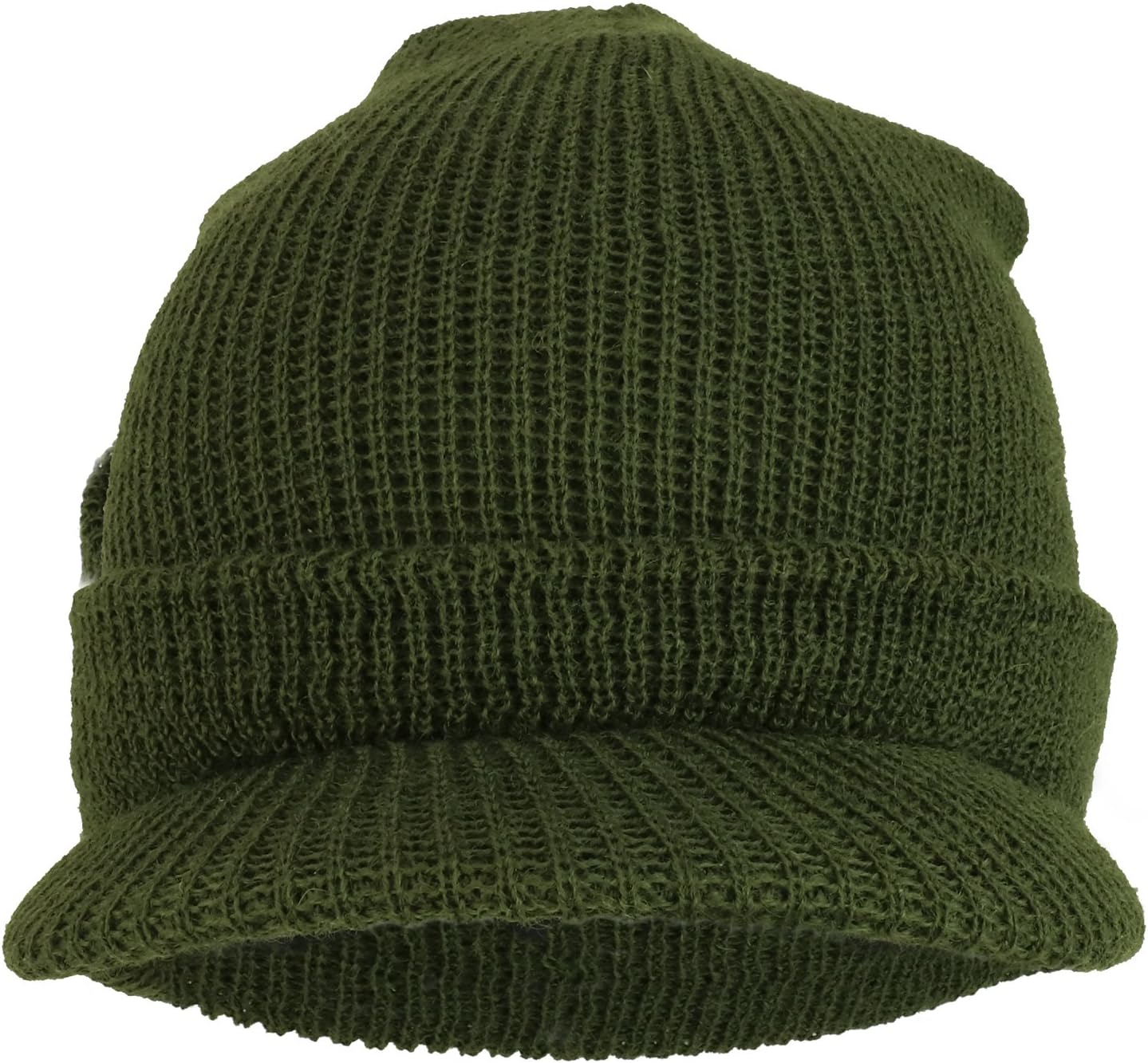 Armycrew Made in USA Government Issue Wool Ribbed Visor Beanie Cap