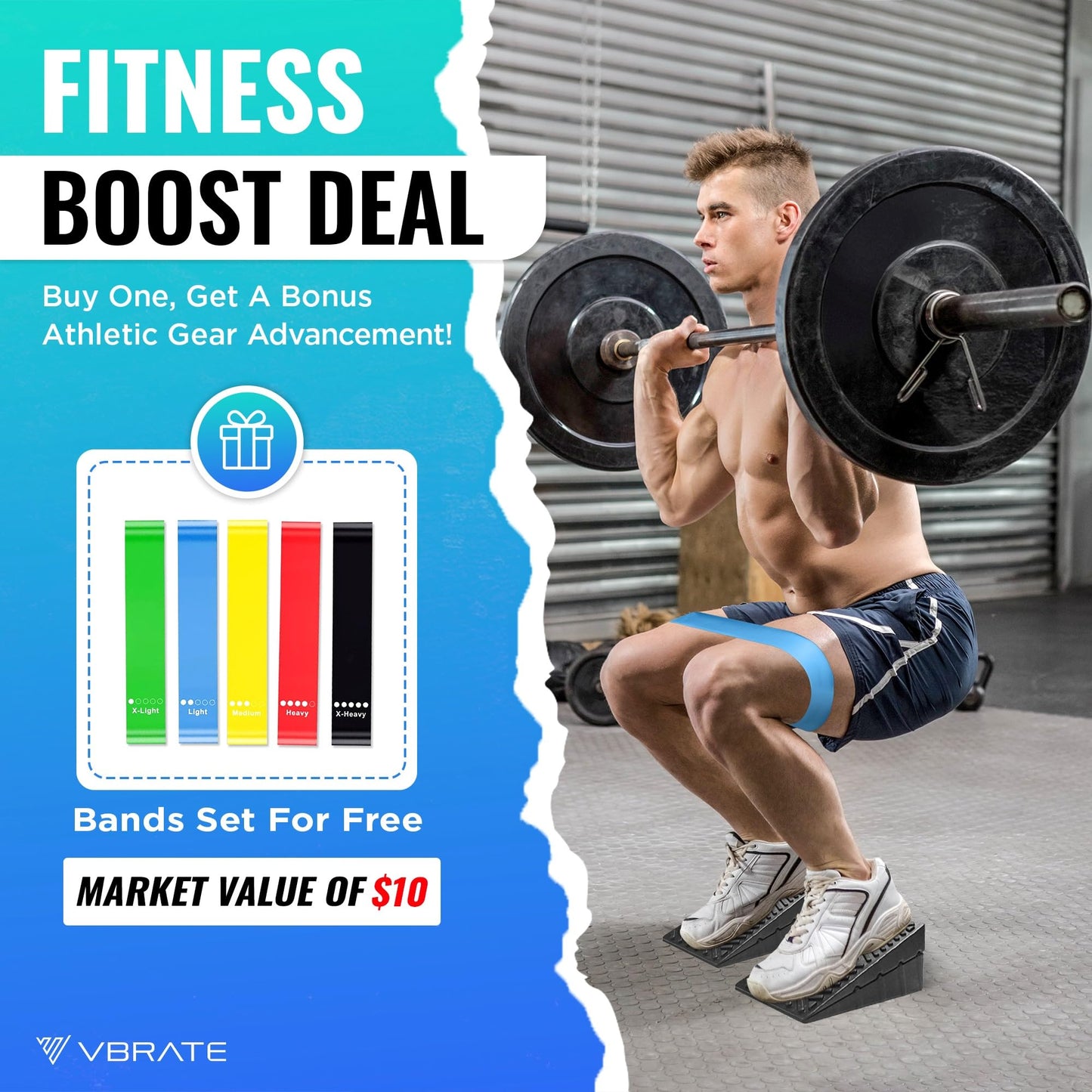 Adjustable Non-Slip Rubber Slant Board for Squats (4PC Squat Wedge Blocks) with 5 Resistance Bands – Heel Elevated Calf Stretcher & Calf Raise Block for Strength Training, Mobility & Balance