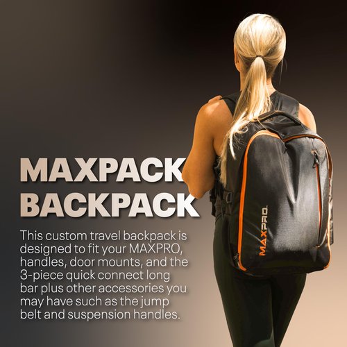 MAXPRO Maxpack Backpack | Custom travel backpack designed Fits all accessories | Mesh for the water bottle | Made with durable, weather-resistant 1680D polyester