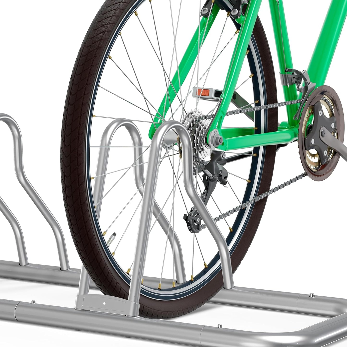Simple Houseware 5 Bike Bicycle Floor Parking Adjustable Storage Stand, Silver