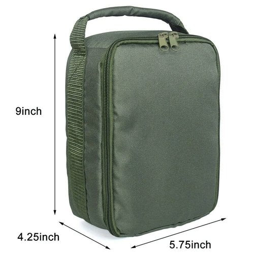 XUJIQI Fishing Tackle Bag Waterproof Fishing Bag Portable Fishing Reel & Gear Bag with 3 Adjustable Dividers for Spinning Baitcasting Fly Reels (Army Green)
