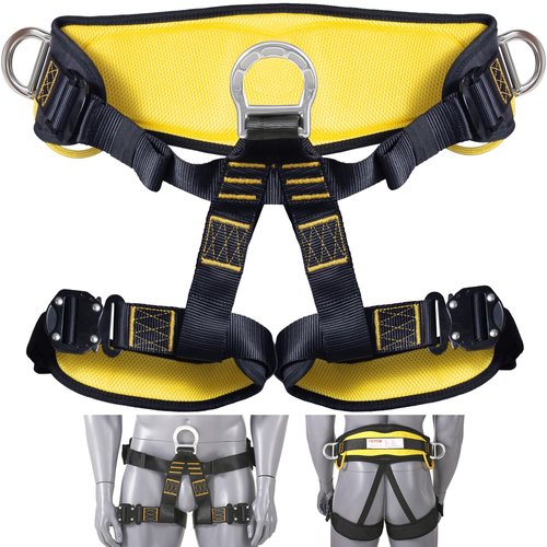 VEVOR Half Body Safety Harness, Tree Climbing Harness with Added Padding on Waist and Leg, Half Protection Harness 340 lbs, ASTM F1772-17 Certification, for Fire Rescuing Caving Rock Climbing