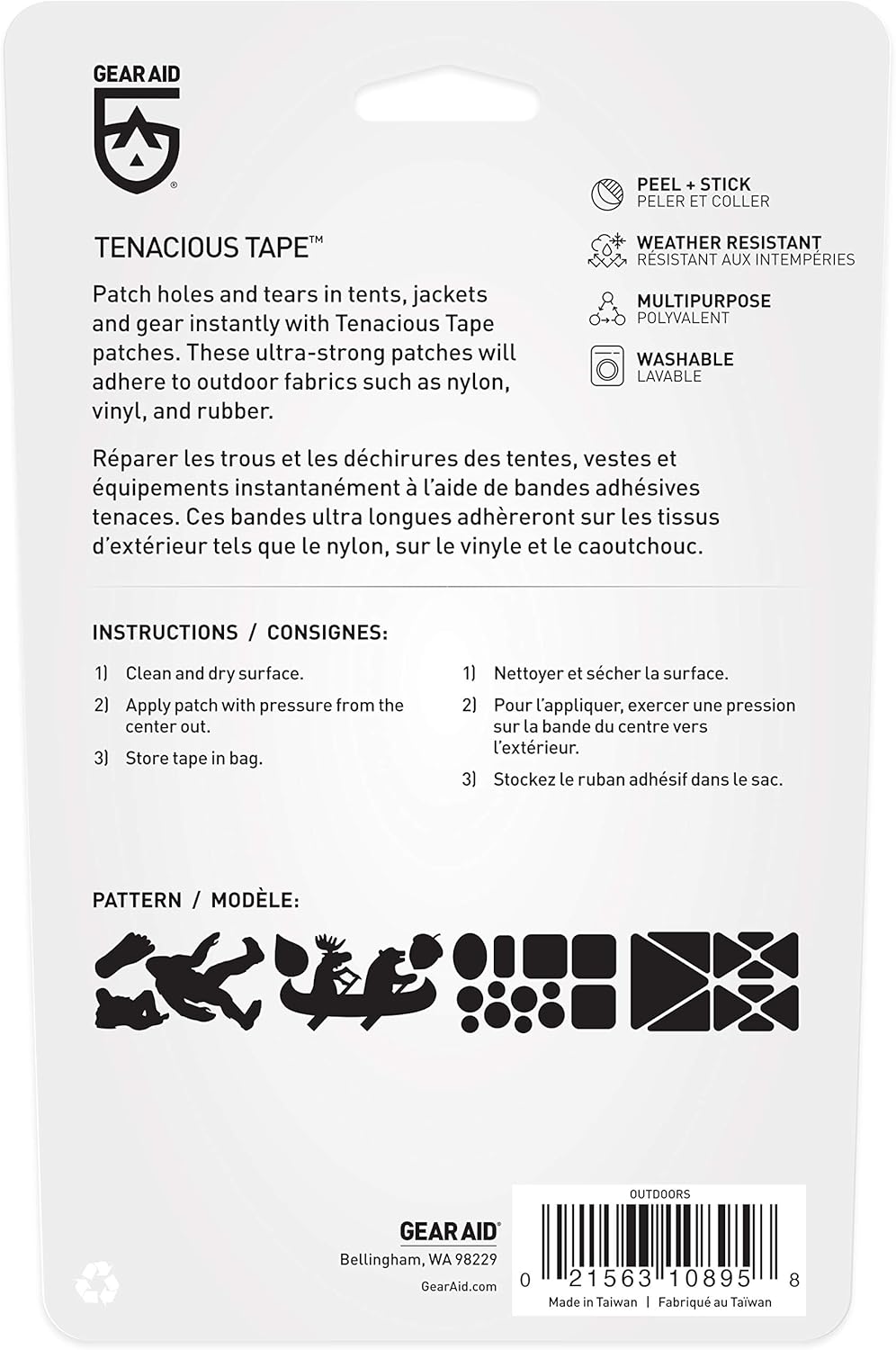 GEAR AID Tenacious Tape Gear Patches for Jacket Repair