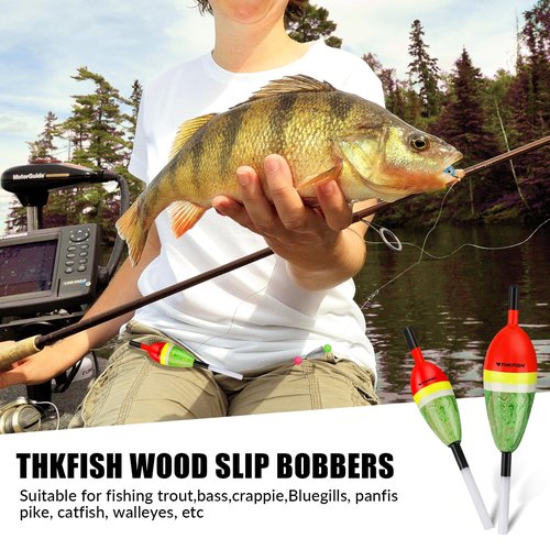 THKFISH Fishing Floats Balsa Wood Slip Bobbers, Fishing Bobbers Stick Slip Bobber for Fishing Crappie Bluegill Trout Bass Panfish Catfish Walleye 5PCS Catfish Walleye Saltwater Floatage