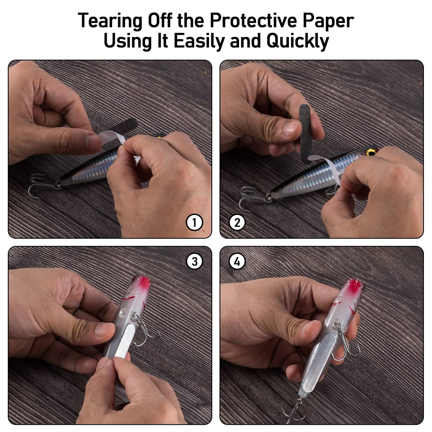 Alwonder Adhesive Weights Strips Paddles for Fishing Lures Add Weight Lead Tape Strips Roll to Suspending Crankbaits Fishing Adhesive Sinkers Stick Weights for Hardbait Jerkbaits Topwater Lures 0.47in