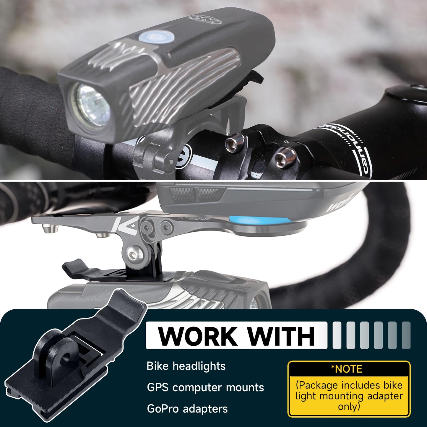 Dreyoo 2 Pack Bike Light Mount Adapter Compatible with NiteRider Lumina and Lumina Micro and Mako Series, Bike Headlight Computer Mount Helmet Mount Adapter