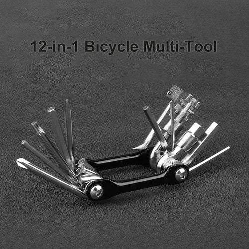 NIPNSCI Bike Chain Tool, Bike Tire Levers, Bike Tire Repair Kit, Chain Breaker, Bike Tire Repair Kit, Skate Tool, Tire Iron, Tire Spoons, Bike Multitool, Bike Tool Kit, Black