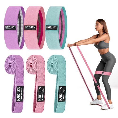 Resistance Bands for Working Out Set, 3 Pcs Pull Up Bands and 3 Pcs Assistance Bands with Door Anchor for Legs, Glutes, Hip, Fabric Loop Bands Workout Bands Resistance for Gym, Home, Office