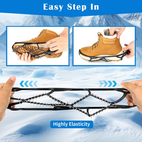 UNITACKLE Ice Cleats, Crampons Ice Snow Grips for Shoes and Boots, Ice Snow Traction Cleats for Walking on Snow and Ice