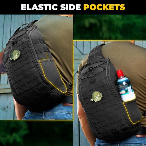 M-Tac 10L Tactical Sling Backpack - Crossbody Medical Sling EMS Bag EDC with Loop Panel for Concealed Carry - Travel, Fishing, Hiking Backpack (Black)