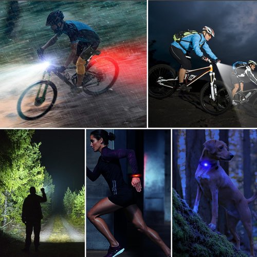 BORUIT L15 Bike Light 10 LED Bike Lights for Night Riding 5000mAh Super Bright Rechargeable Bicycle Light Front and Rear Aluminum Alloy IPX66 Waterproof Bike Light for Night Mountain Road Cycling