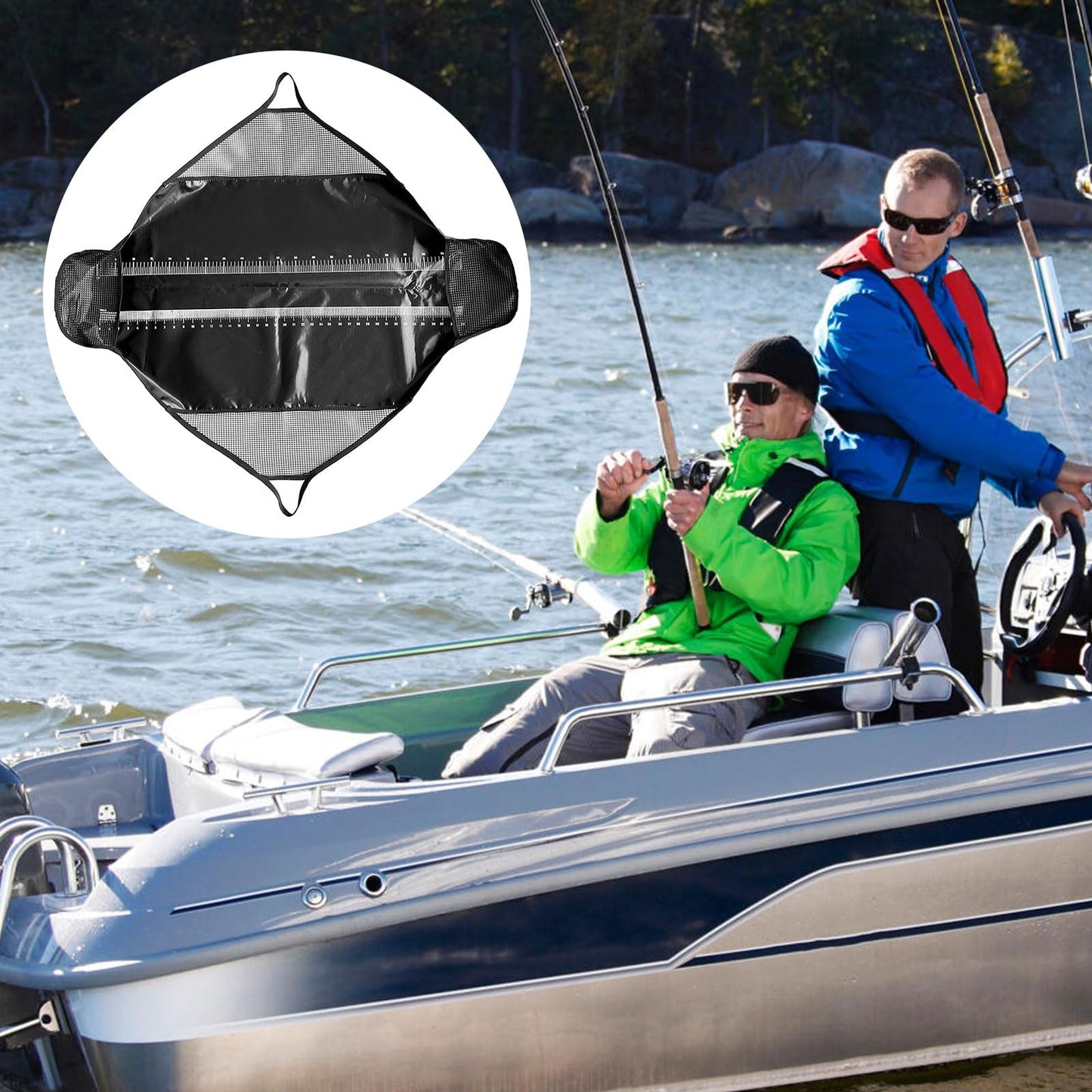 Fishing Tournament Weigh in Fish Bag, 49x21inch Heavy Duty Fish Bags Fish Weigh Bags Folding Sling Fish Bag Heavy Duty Fish Transport Bag for Caught Fish Leakproof Resistant Fishing Bag with Scale,