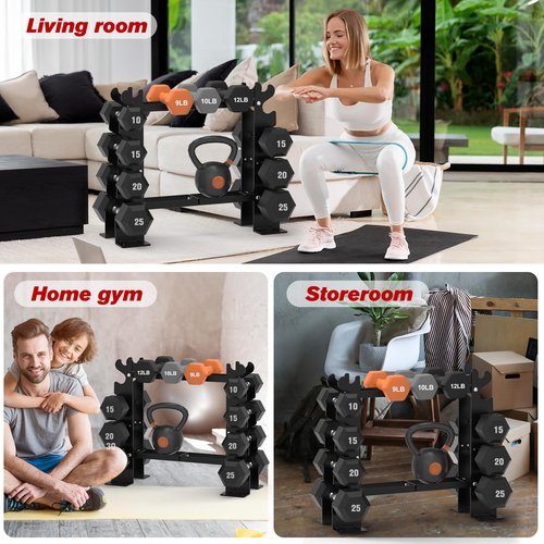 Dumbbell Rack Stand Only, Weight Rack for Dumbbells Strength Training Dumbbell Racks Red and Black 5 Tier 450LBS Capacity Weight Rack for Home Gym Weight Storage Organizer Racks, Suitable for 8-30 LBS (Black)
