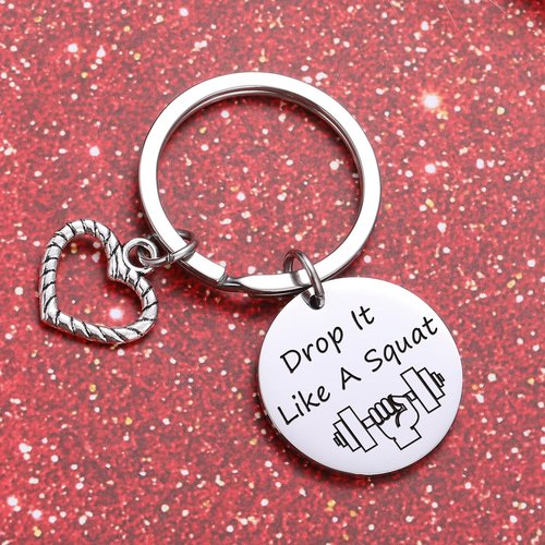 ZQEOU Gym Gifts For Gym Lovers Keychain Fitness Gifts Workout Gifts For Women Gym Stuff Personal Trainer Gifts Working Out Gift Fitness Day Gift For Bodybuilder Gifts Barbell Keychain