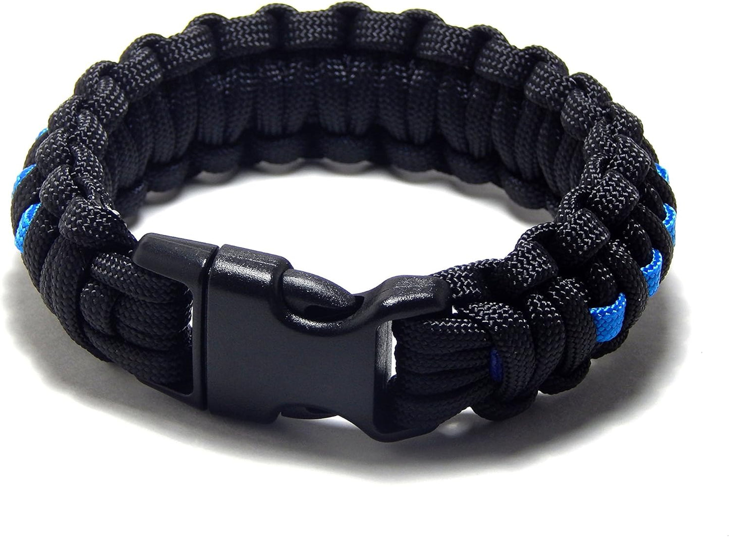 Paracord Survival Bracelet Black Thin Blue Line Police Tactical Paracord
