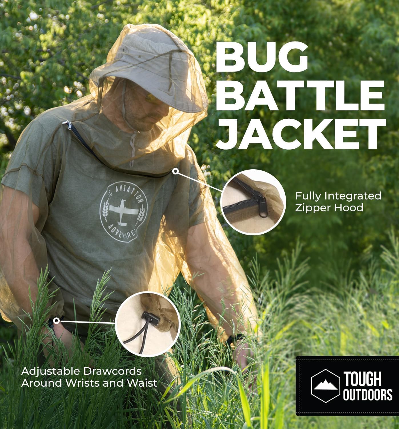 Tough Outfitters Mosquito Suit Jacket & Pants - Mosquito Repellent Clothing for Men & Women - Insect, Bug Proof Net Mesh Suit for Gardening & Outdoor - from Flies, Tick, Gnats - Large