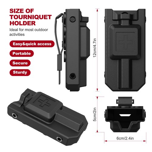 Ziopetru Tourniquet Holder, Molle Tourniquet Pouch for Gen 7 CAT Tourniquet or Older, Tourniquet Holster Case Fits Molle Equipment, Police Gear, Duty and Utility Belt Up to 2.75 inch Wide