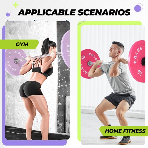 EGLES Vibrant Purple Weight Plates, Rubber Barbell Plates, 2-inch Olympic Standard 10LB Pair Olympic Bumper Plates Steel Inserts for Home Gym Weightlifting, Strength Training, Fit Workouts