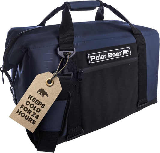 Polar Bear Coolers - Original Nylon Soft Cooler Bag - Insulated Leak Proof Beach Cooler Bag, Small Thermal Bags for Travel - Heavy Duty & Portable - Sweat Proof Picnic Carrier