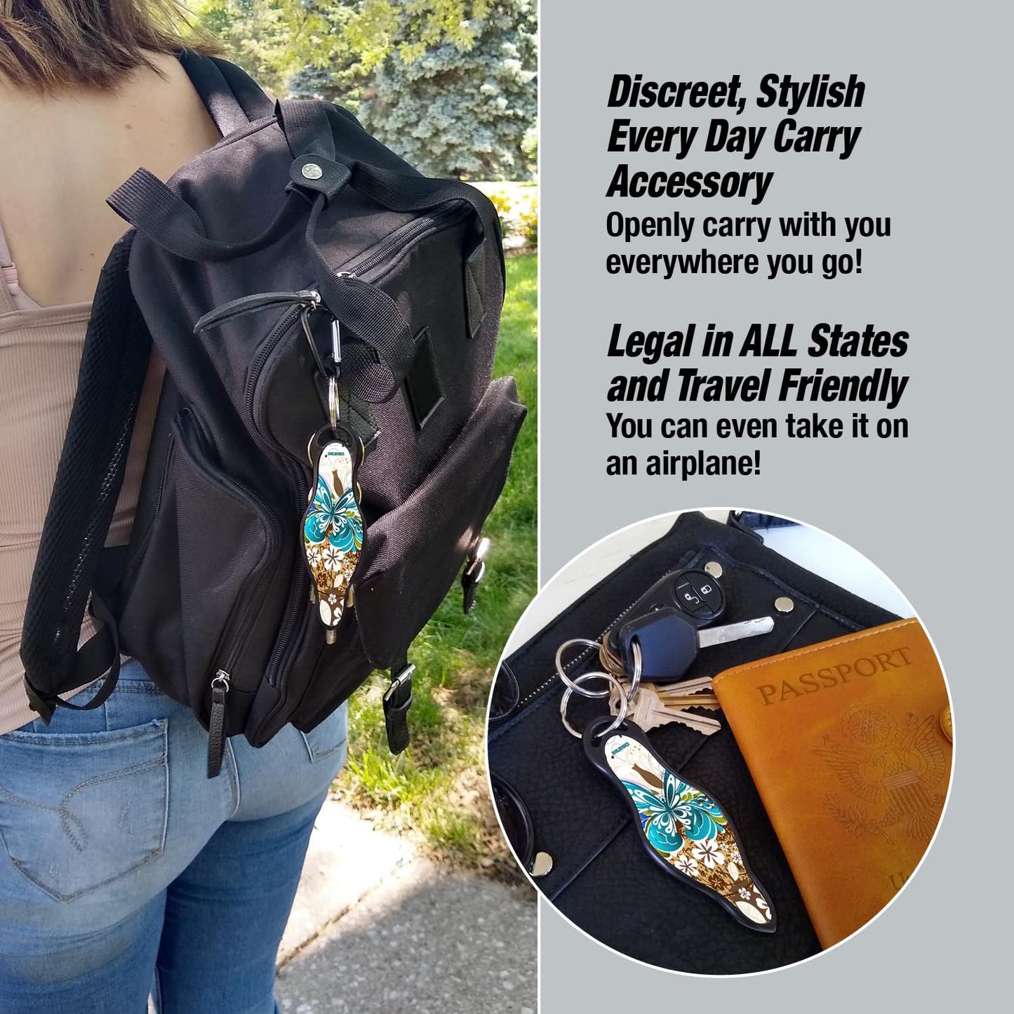 MUNIO Self Defense Keychain – Lightweight, Stylish & Portable Safety Tool for Women & Men – Non-Lethal Kubotan, Easy to Use