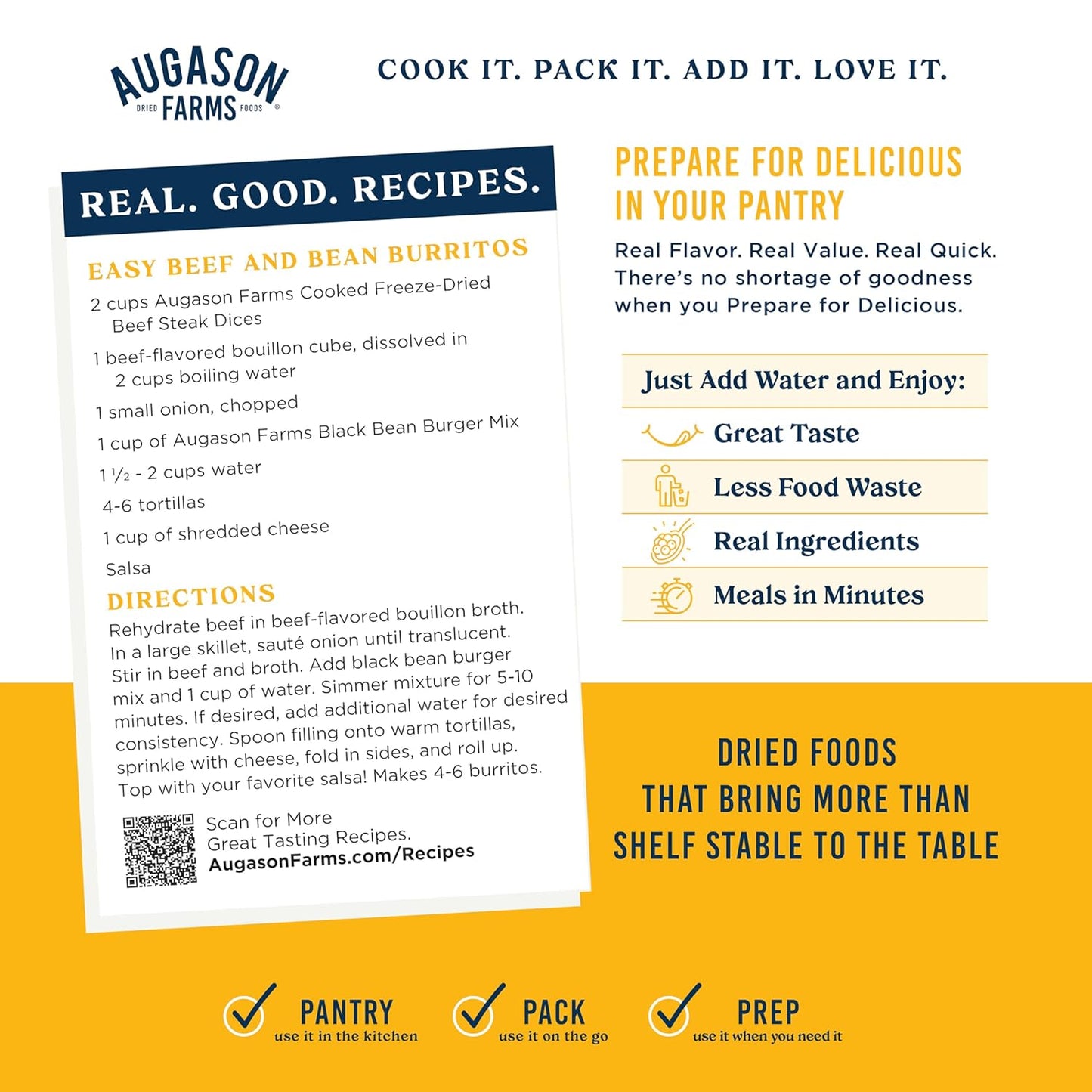 Augason Farms Freeze Dried Precooked Beef Steak Dices Can, Emergency Food Supply, Everyday Meals, 13 Servings