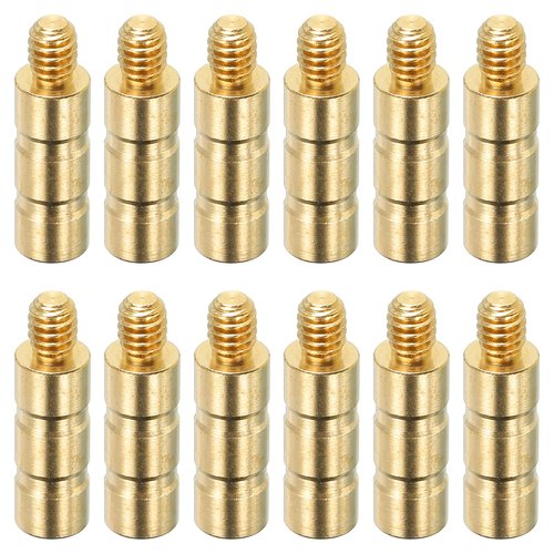 PATIKIL 50 Grain Archery Arrow Insert 0.244 Inch, 12 Pack Brass Arrow Weight Bolt for Field Points Shaft