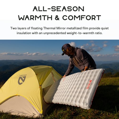 NEMO Equipment Tensor All-Season Ultralight Insulated Sleeping Pad - Regular (72"x20") - Blade/Spicy Orange