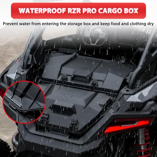 POKIAUTO 60QT UTV Cargo Box for RZR Pro R 2022+, Rear Water Resistant Forward Cargo Bed Storage Bin Tool Box for Polaris RZR Pro R/ R4 2022 2023 2024 2025 Accessories, Replacement OEM # 2884235