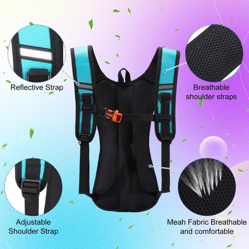 Chunful 6 Pack Running Hydration Backpack Festival Hydration Packs Lightweight Water Backpack with 2L Hiking Water Bladder for Women Men Running Cycling Climbing Hiking(Classic Style)