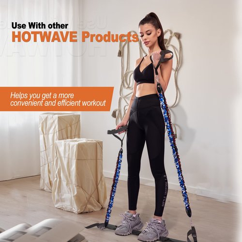 HOTWAVE Resistance Bands for Portable Gym,Push Up Board and Pilates Bar Replacement Backup Exercise Band. Safety Cloth Cover,Squat Workout,Strength Training Fitness Accessories