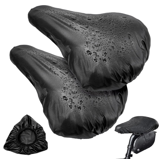 GEEHUA Bike Seat Covers, 2Pcs Waterproof Bicycle Seat Cover Bicycle Saddle Rain Dust Cover with Elastic Bike Seat Sun Dust Protector Washable Bike Seat Cushion Cover for Women Men City Mountain