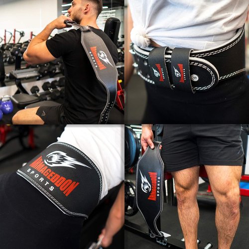 Leather Weight Lifting Belt - 6 Inches Wide Padded Gym Belt for Men and Women - Back Support for Weightlifting- Ensures Comfort and Protection - Premium Quality