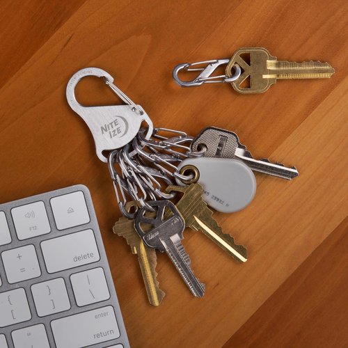 Nite Ize KeyRack Steel S-Biner - Heavy-Duty Carabiner Clip for Keys - KeyRack Holder Clip with Small S-Biners - Stainless Steel Key Clip Organizer Accessories - 2 Pack