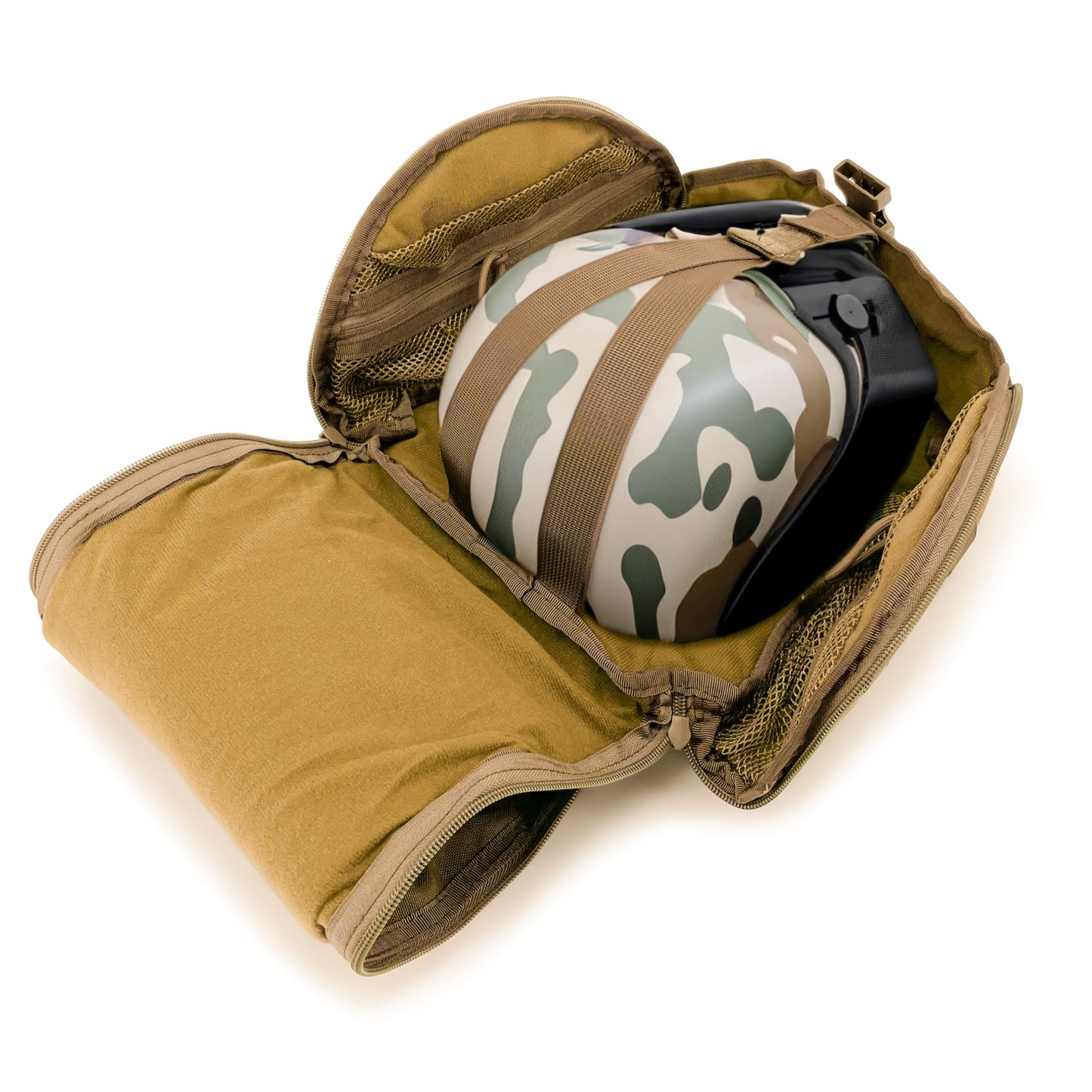 Jaegvida Tactical Helmet Bag Molle Syestem Helmet Bag Lightweight Multifunctional Helmet Case (Khaki)