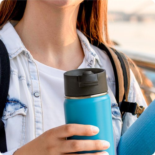Soledea Flip Lid for Hydro Flask Wide Mouth 12/16/18/20/32/40/64 oz Bottles, Replacement Leak-Proof Lid Compatible with Thermoflask, Iron Flask, Nalgene & Other Wide Mouth Water Bottle Brands