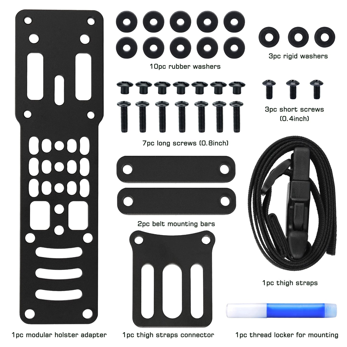 Guayma Drop Leg Holster Adapter Duty Belt Accessories for QLS Kit,Modular Holster Adapter with Thigh Strap Airsoft Tactical Police Gear,BK