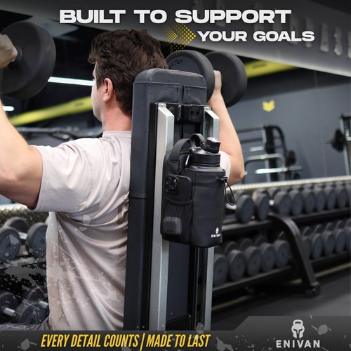 ENIVAN Magnetic Gym Bag for Men and Women – Water Bottle Holder, Magnetic Attachment, Phone & Key Pocket, Crossbody Pouch – Compact Workout Bag for Travel, Sports, Work, Fitness