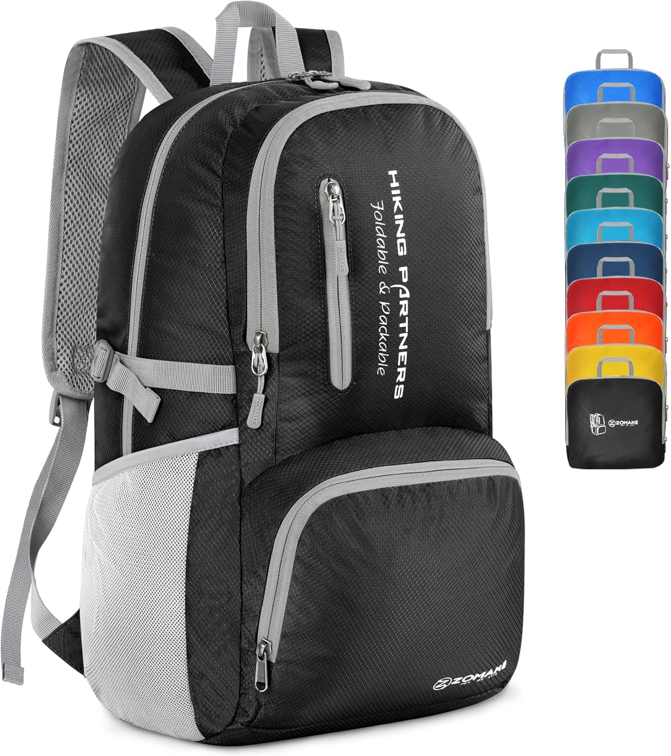 ZOMAKE Lightweight Packable Backpack - 35L Light Foldable Hiking Backpacks Water Resistant Collapsible Daypack for Travel(Dimgray)