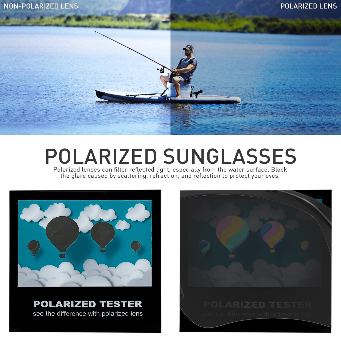 KAPVOE Polarized Sports Sunglasses for Men Fishing Baseball Cycling Running Golf Driving MTB UV Protection - K172