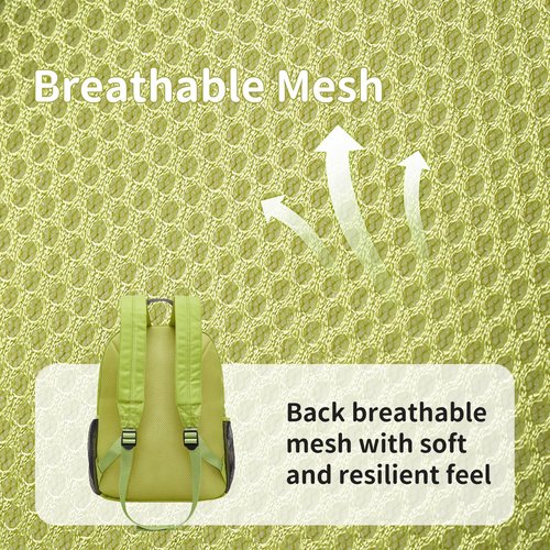 Shukiku 15 Inch Cool Backpack for Woman Man, 3 in 1 Removable, College Travel Daypack, Green Large