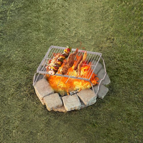 REDCAMP Small Folding Campfire Grill 304 Stainless Steel Grate + Large Folding Campfire Grill 304 Stainless Steel Grate