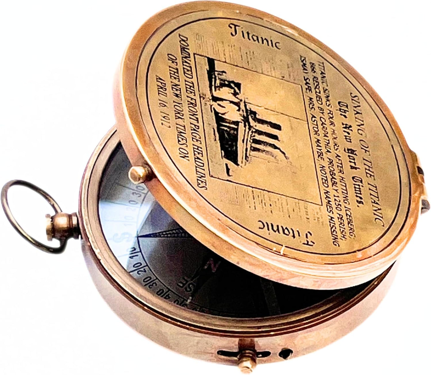 Authentic Antique Titanic Compass - Vintage Brass Finish Nautical Gift for Collectors