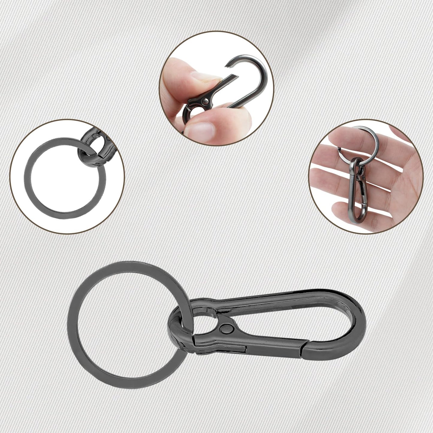 6 PCS Metal Keychain Carabiner Clip for Keys,Heavy Duty Key Rings for Car Keys, Key Chain Hooks Organizer,Key Ring Clips Holder for Men, Mini Carabiner Keychain Hook, Car Keychain for Purse Women