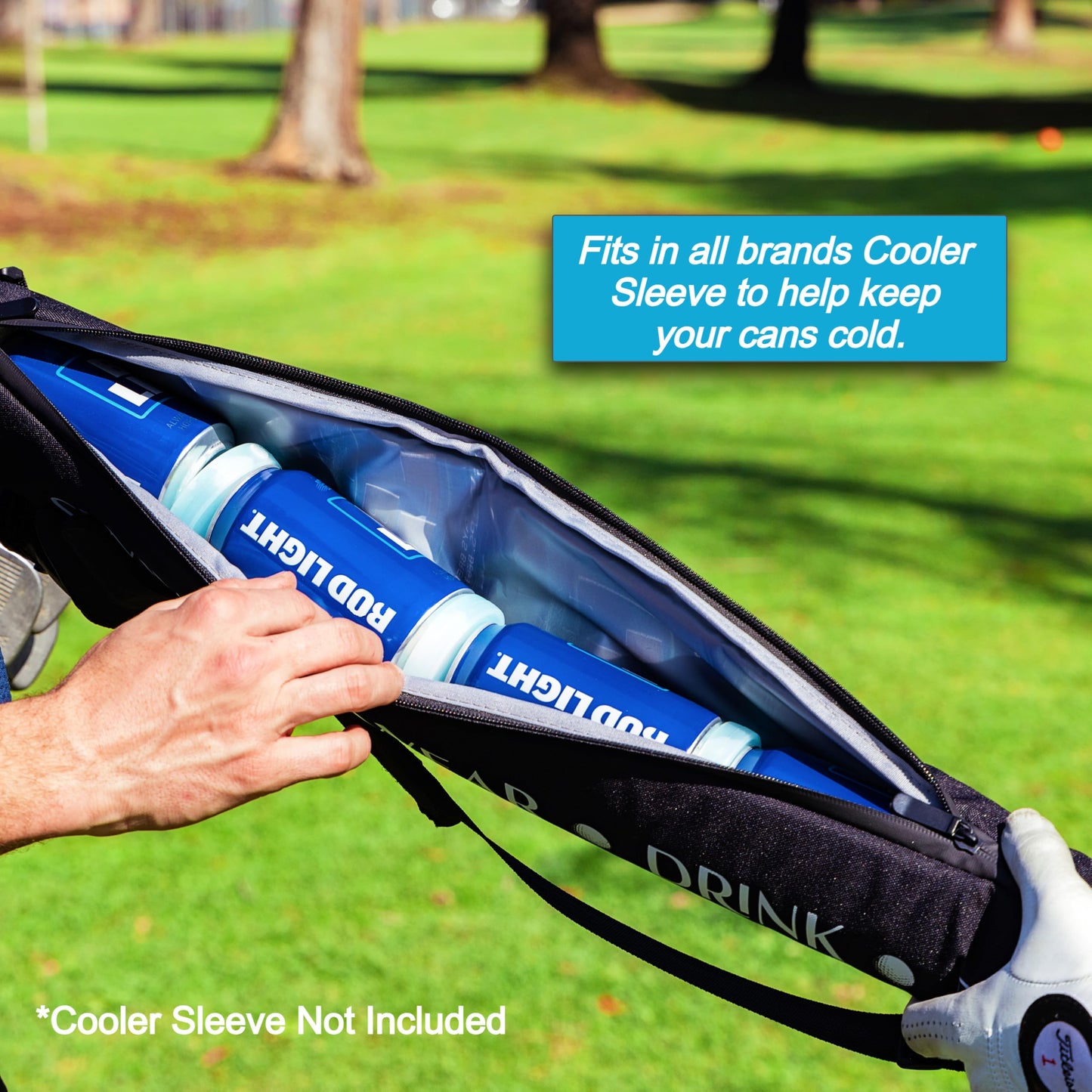 ArcticChill Golf Cooler Ice Packs – Custom Fit Can Coolers for Golf Bag Beer Sleeves – Reusable Round Freezer Packs for Keeping Drinks Cold on The Course (Set of 6, Arctic Blue)