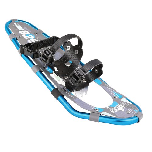 Lightweight Aluminum Frame Snowshoes with Dual Ratchet Bindings, Nylon Heel Strap, HDPE Decking, Includes Heavy Duty Carry Bag, Available in Adult and Kids Sizes, 36", Blue, Snowshoe Only