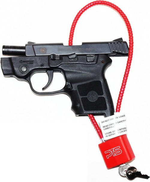 Cable Gun Lock with Key (15") - Keyed Alike - California Approved Safety Device - Secures Pistol, Rifle, Shotgun, Revolver, and Other Firearm Types (5 Pack)
